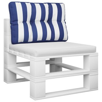 Palletkussen gestreept 60x40x12 cm stof blauw en wit 3