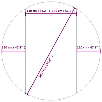 Zwembadgrondzeil &Oslash;500 cm polyester geotextiel lichtgrijs 7