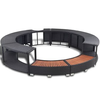 Hottub-ombouw poly rattan zwart 2