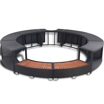 Hottub-ombouw poly rattan zwart 3