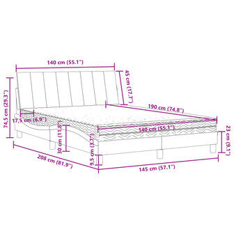 Bed met matras fluweel blauw 140x190 cm 11