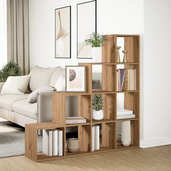 Kamerscherm / boekenkast 131,5x29x131,5 cm hout artisanaal eik 4