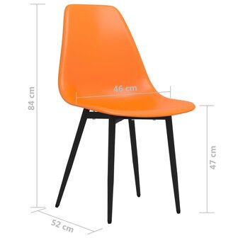 Eetkamerstoelen 6 st PP oranje 7