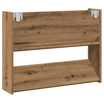 Wandschoenenkast 80x18x60 cm bewerkt hout artisanaal eikenkleur 5