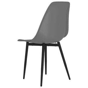 Eetkamerstoelen 4 st PP grijs 5