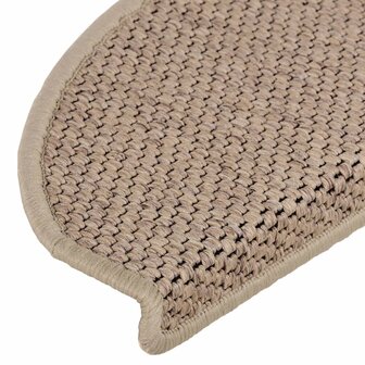 Trapmatten zelfklevend 15 st sisal-look 65x21x4 cm zandkleurig 7