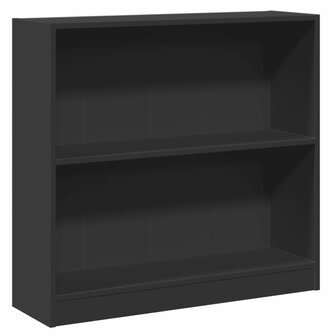 Boekenkast 80x24x75 cm bewerkt hout zwart 2