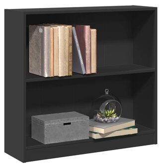 Boekenkast 80x24x75 cm bewerkt hout zwart 4