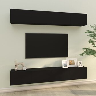 Tv-wandmeubels 4 st 100x30x30 cm zwart 1