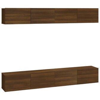 Tv-wandmeubels 4 st 100x30x30 cm bruin eikenkleur 2