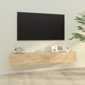 Tv-wandmeubels 2 st 100x30x30 cm hout sonoma eikenkleurig 1