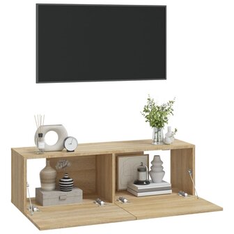 Tv-wandmeubels 2 st 100x30x30 cm hout sonoma eikenkleurig 4