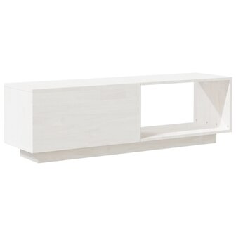 Tv-meubel 110x30x33,5 cm massief grenenhout wit 6