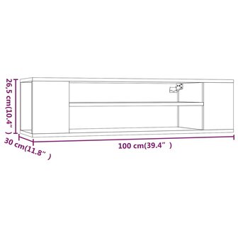 Tv-hangmeubel 100x30x26,5 cm bewerkt hout gerookt eikenkleurig 8