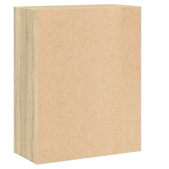 Boekenkast 2 schappen 60x30x76,5 cm bewerkt hout sonoma eiken 7