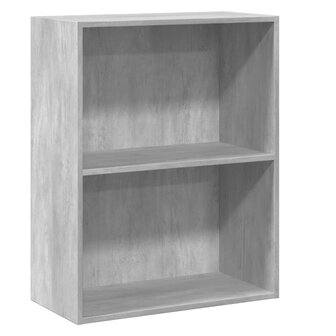 Boekenkast met 2 schappen 60x30x76,5 cm bewerkt hout betongrijs 2