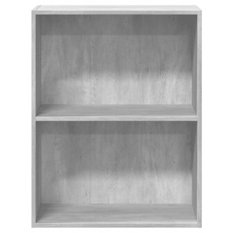 Boekenkast met 2 schappen 60x30x76,5 cm bewerkt hout betongrijs 5