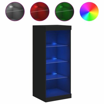 Dressoir met LED-verlichting 41x37x100 cm zwart 2