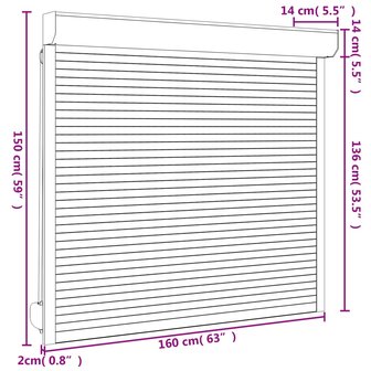 Rolluik 160x150 cm aluminium wit 6