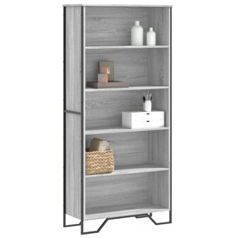 Boekenkast 80x31x169 cm bewerkt hout grijs sonoma eikenkleurig 1