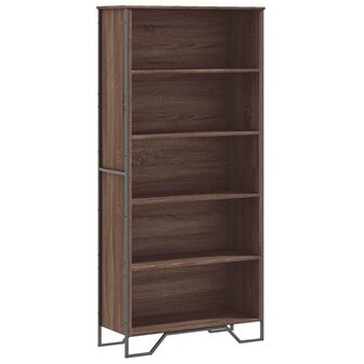 Boekenkast 80x31x169 cm bewerkt hout bruin eikenkleurig 2