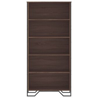 Boekenkast 80x31x169 cm bewerkt hout bruin eikenkleurig 4