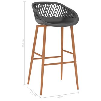 Barstoelen 4 st grijs 7