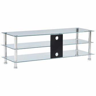 Tv-meubel 120x40x40 cm gehard glas transparant 4