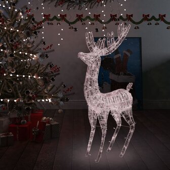 Kerstdecoratie rendier 250 LED&amp;apos;s warmwit 180 cm acryl 1