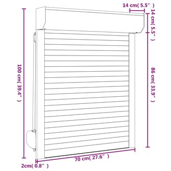 Rolluik 70x100 cm aluminium antracietkleurig 6