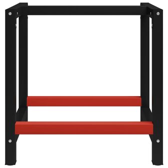 Werkbankframe 80x57x79 cm metaal zwart en rood 2