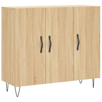 Dressoir 90x34x80 cm bewerkt hout sonoma eikenkleurig 2