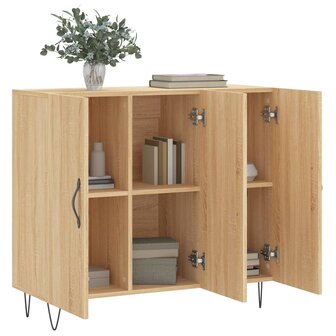 Dressoir 90x34x80 cm bewerkt hout sonoma eikenkleurig 4