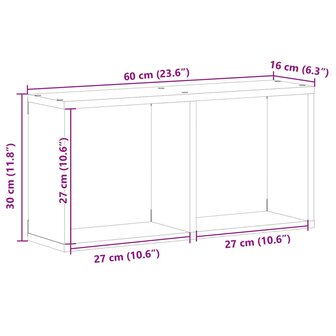 Wandkast 60x16x30 cm bewerkt hout sonoma eikenkleurig 9