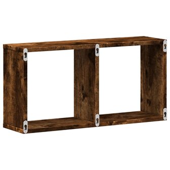 Wandkast 60x16x30 cm bewerkt hout gerookt eikenkleurig 6