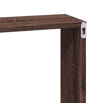 Wandkast 60x16x30 cm bewerkt hout bruin eikenkleur 7