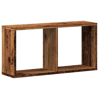 Wandkast 60x16x30 cm bewerkt hout oud houtkleurig 2