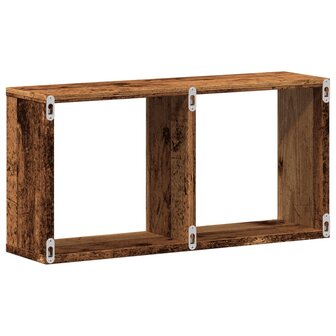 Wandkast 60x16x30 cm bewerkt hout oud houtkleurig 6