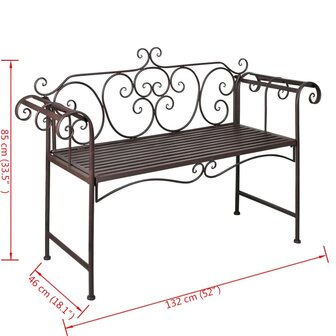 Tuinbank 132 cm staal antiekbruin 5