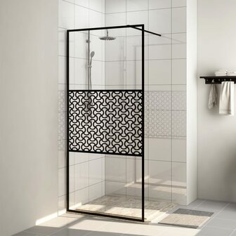 Inloopdouchewand 100x195 cm ESG-glas transparant en zwart 1