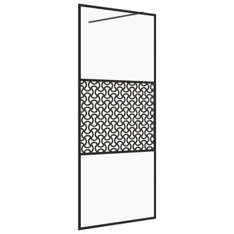 Inloopdouchewand 115x195 cm ESG-glas transparant en zwart 2