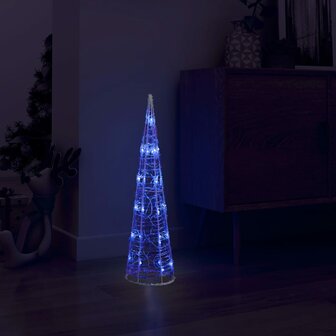 Lichtkegel decoratief LED blauw 60 cm acryl 1