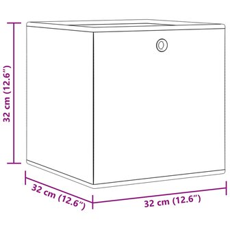 Opbergboxen 4 st inklapbaar 32x32x32 cm ongeweven stof cr&egrave;me 12