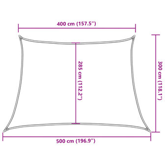 Zonnezeil 160 g/m&sup2; 4/5x3 m HDPE bruin 10