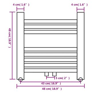 Radiator / handdoekenrek recht 480x480 mm 8