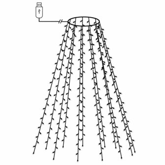 Kerstboomverlichting met 150 LED&amp;apos;s koudwit net 150 cm 3