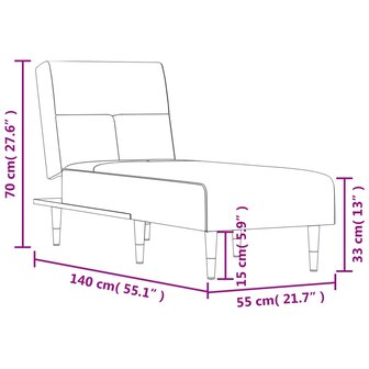 Chaise longue fluweel geel 9