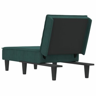 Chaise longue fluweel donkergroen 5