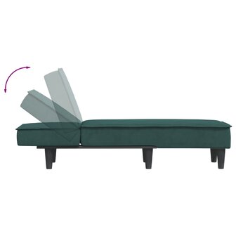 Chaise longue fluweel donkergroen 6