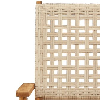 3-delige Bistroset poly rattan en massief hout beige 10